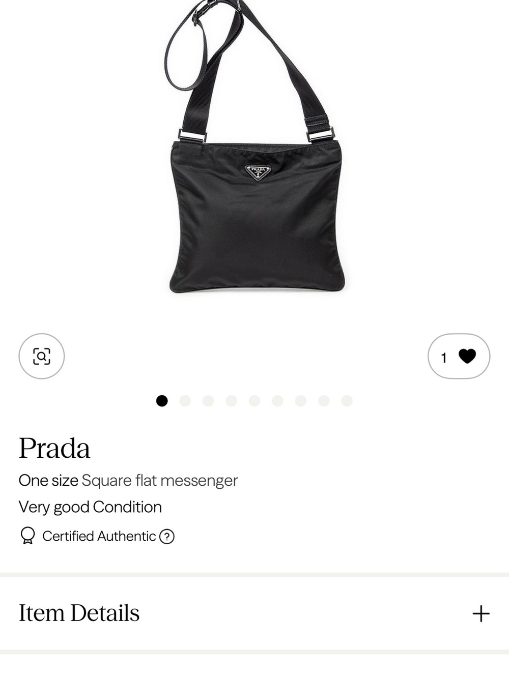 Prada Black Nylon Flat Crossbody Messenger
